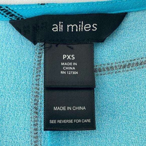 Ali Miles Art to wear Boho Blouse Women's PXS Blue/Black - Picture 8 of 10